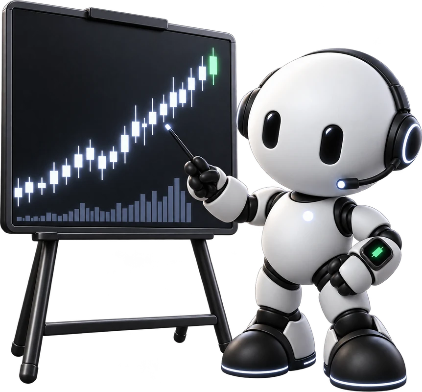 VIGIL pointing at a rising chart on a board